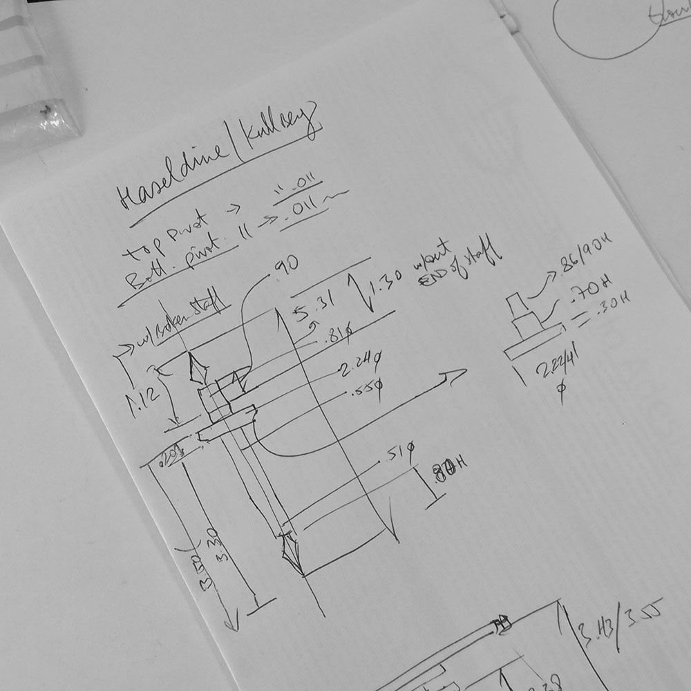Measurements to create a new balance staff by hand.