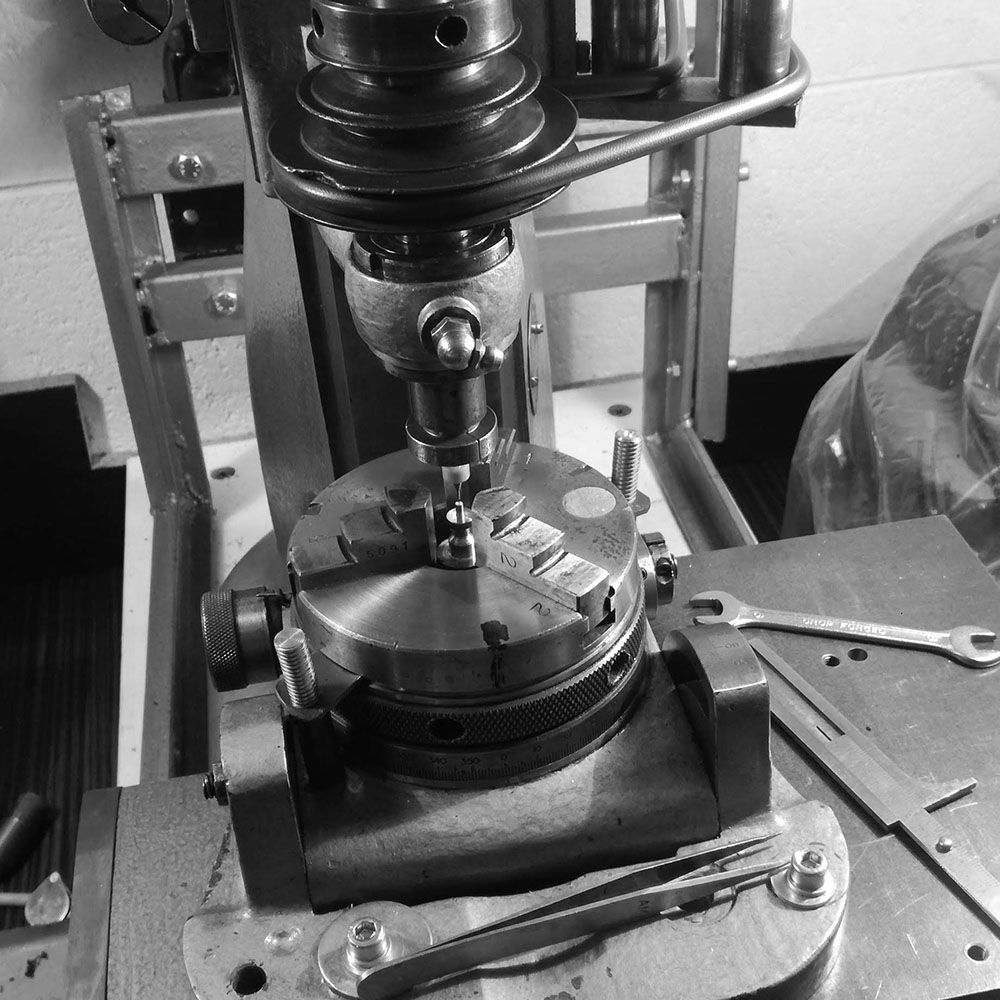 Further drilling of the crown stem tube.